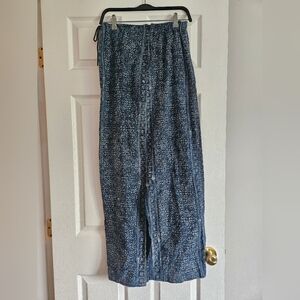 Blue Pencil Maxi Skirt with Slit for Casual Wear